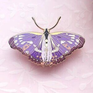 Lesser Purple Emperor Butterfly Enamel‎ Pin - Gold Plated Jewelry & Brooch